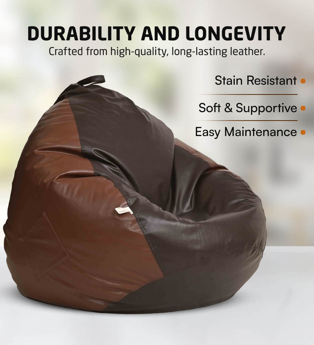 Buy Squivo 4XL Leatherette Bean Bag Filled with Beans With