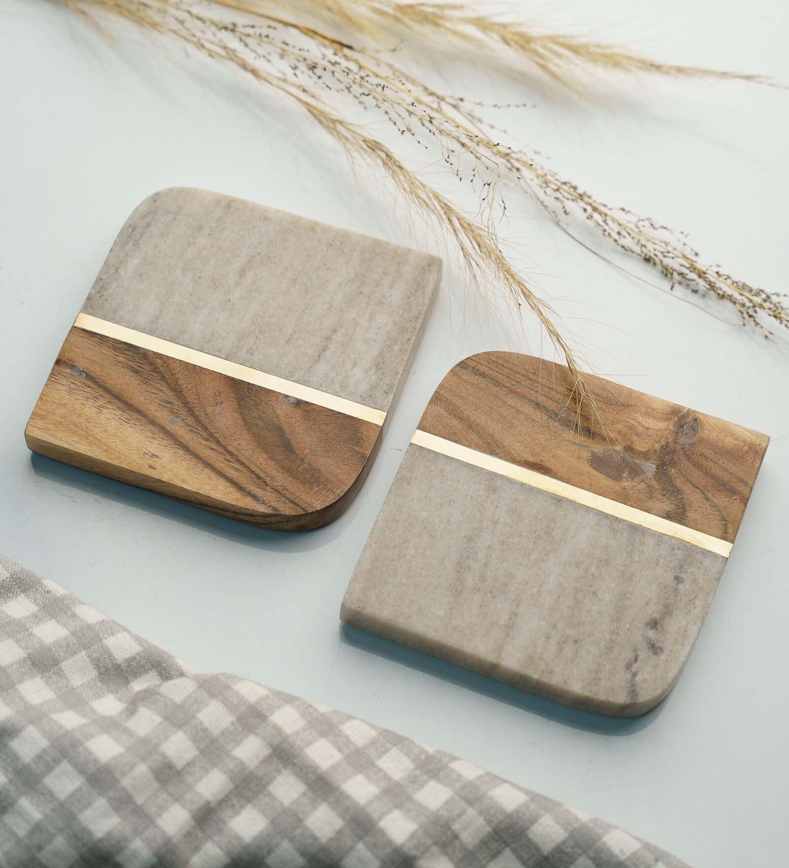 Square (Set of 2) Marble Table Coaster