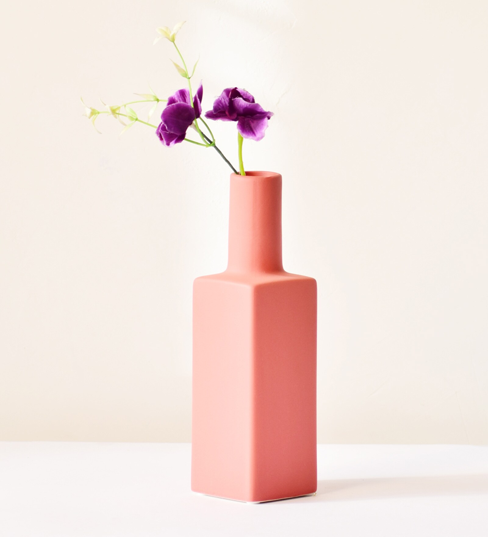 Buy Square Bottle Skyler Ceramic Table Vase at 38 OFF by Morcee Pepperfry