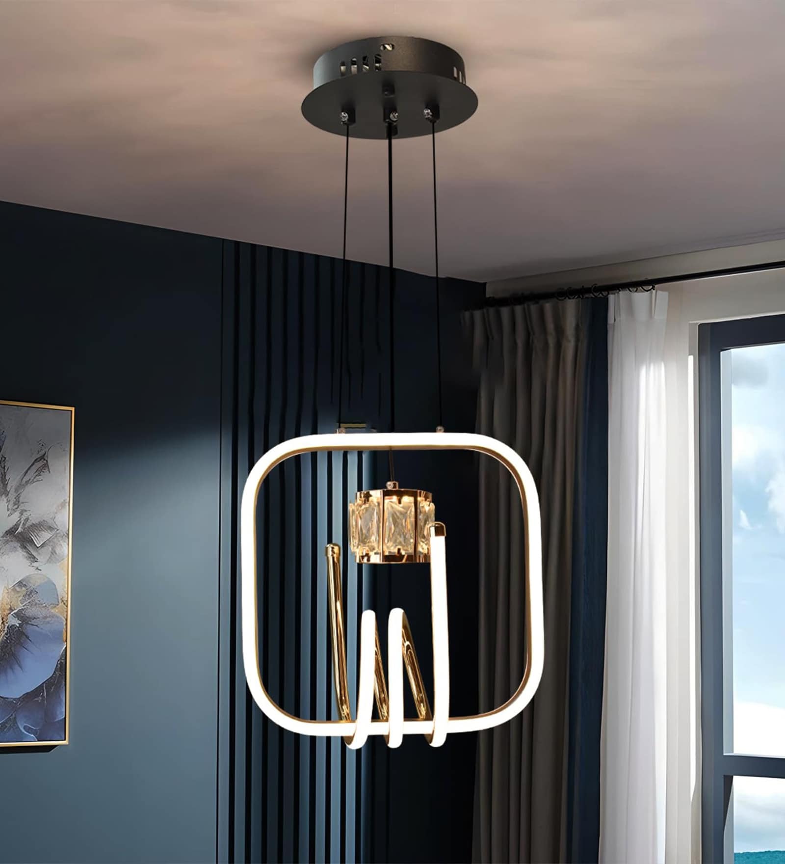 Square Geometric LED Pendant Light