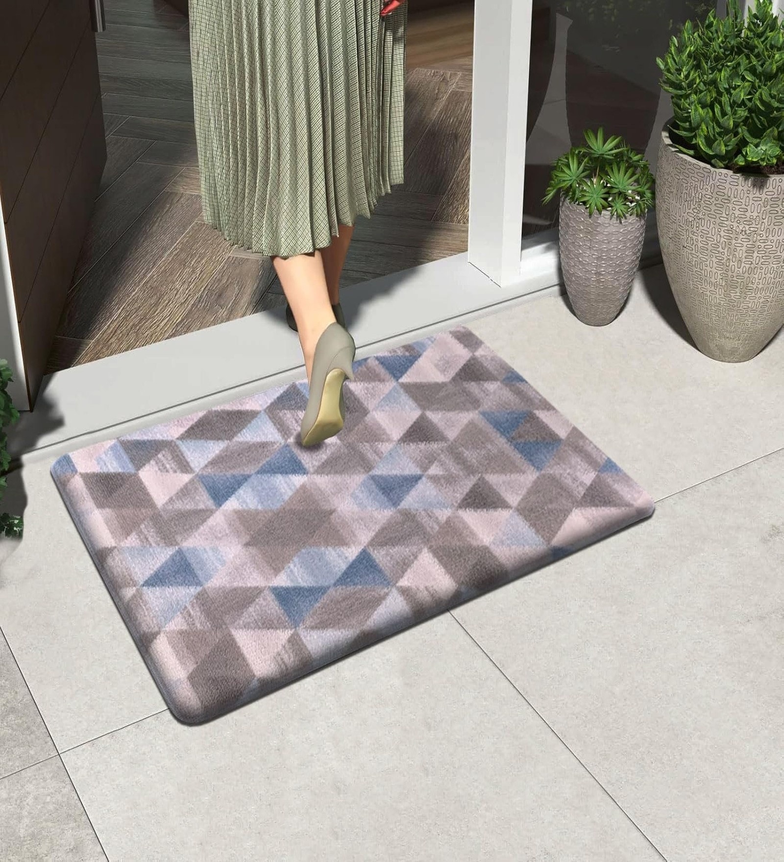 Square PVC 16x24 Inches Anti Skid Door Mat