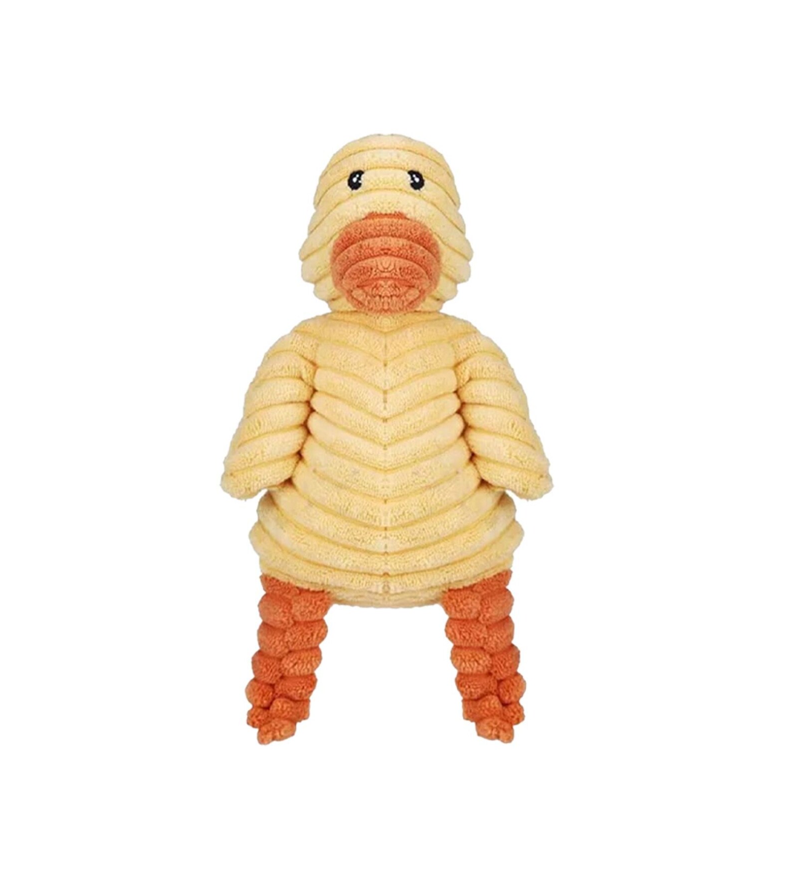 Ducky Yellow & Orange Fabric Squeaky Plush Dog Toy