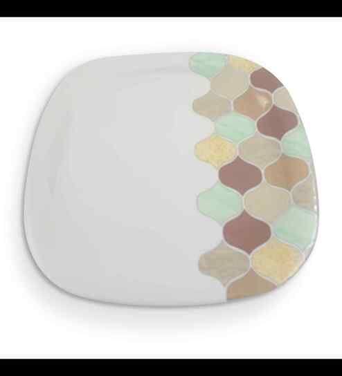 Square Buffet Plate Set   Texture 12.5  , Stain Free, Glazed Finish, Pure Melamine ,6 Nos.