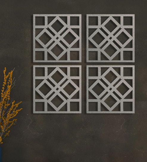 Square Silver MDF Jharokha by Art Street