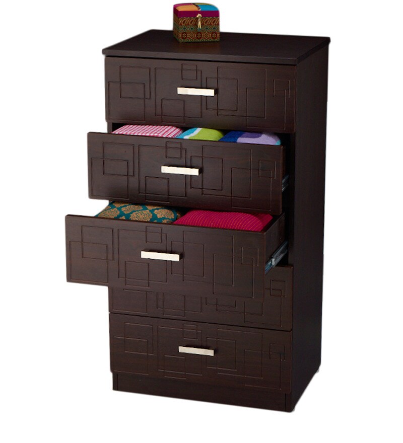 Buy Squadro Chest Of Drawer in Cinnamon Colour by Godrej Interio Online