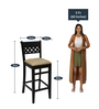 Squad Solid Wood Bar Stool in Rustic Teak Finish