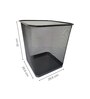 Square Ash Grey Metal Mesh Dustbin, Modern Breathable Waste Basket