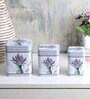 (Set of 3) Lavender Square Storage & Jar Containers