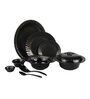 Square 46 Pcs Black & Gold Melamine Dinnerware Set