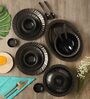 Square 46 Pcs Black & Gold Melamine Dinnerware Set