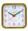 Square Analog Alarm Table Clock in Golden