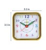 Square Analog Alarm Table Clock in Golden
