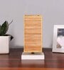 Square Bamboo table lamp with White wood base -41