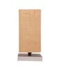 Square Beige Jute table lamp with White wood base -49