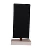 Square Black Cotton table lamp with White wood base -43