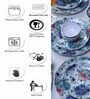 Square Blue Floral (Set of 41) Blue Melamine Dinner Set