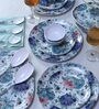 Square Blue Floral (Set of 41) Blue Melamine Dinner Set