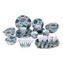 Square Blue Floral (Set of 41) Blue Melamine Dinner Set