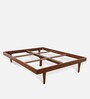Square Diamond Sheesham Wood King Size Beds with Drawer Storage In Honey Finish