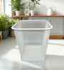 Square Ecru White Metal Mesh Dustbin, Modern Breathable Waste Basket