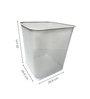 Square Ecru White Metal Mesh Dustbin, Modern Breathable Waste Basket