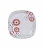 Square Floral 40 Pcs White & Red Melamine Dinnerware Set