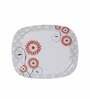 Square Floral 40 Pcs White & Red Melamine Dinnerware Set