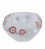Square Floral 40 Pcs White & Red Melamine Dinnerware Set