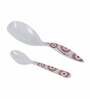Square Floral 40 Pcs White & Red Melamine Dinnerware Set