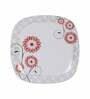 Square Floral 40 Pcs White & Red Melamine Dinnerware Set