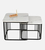 Nera Square Marble Top Nesting Coffee Table In Black Finish