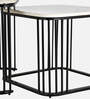 Nera Square Marble Top Nesting Coffee Table In Black Finish