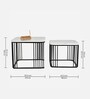 Nera Square Marble Top Nesting Coffee Table In Black Finish