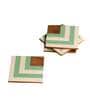 Green & White Resin Coaster Set of 4