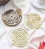 Round Jali Coasters Gold