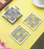 Square Jali Coasters Silver