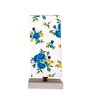 Square Multicolor Cotton table lamp with White wood base -54