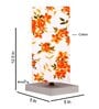 Square Multicolor Cotton table lamp with White wood base -55