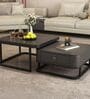 Square Nesting Coffee Table In Black Finish (Set of 2)
