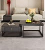 Square Nesting Coffee Table In Black Finish (Set of 2)