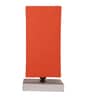 Square Orange Cotton table lamp with White wood base -45