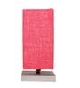Square Pink Jute table lamp with White wood base -50