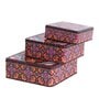 Square Shape Tin Box Set of 3