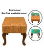 Square Fabric Seating Stool in Beige Colour