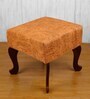 Square Fabric Seating Stool in Beige Colour
