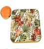 Multicolor Iron Tropical paradise 2 Pcs Platter With Dip Bowl