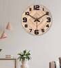 Beige MDF Square Modern Wall Clock