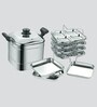Square Steamer Plus Stainless Steel Idli Cooker 3 plates (3*4 Idlis ) & 3 dhokla Plates