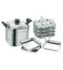 Square Steamer Plus Stainless Steel Idli Cooker 3 plates (3*4 Idlis ) & 3 dhokla Plates