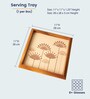 Peach Teak Wood Square Tray with Mandala Art
